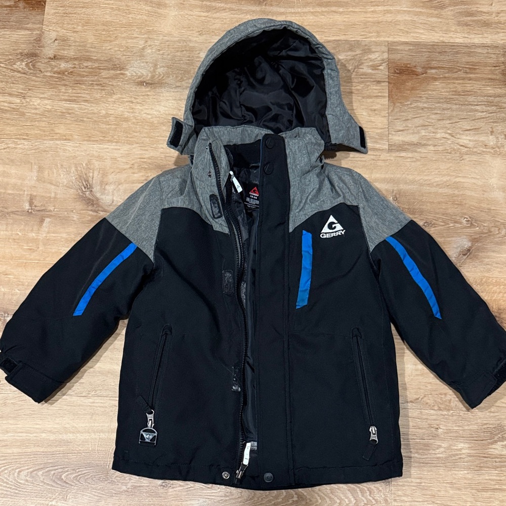 Gerry Kids Black and Gray Puffer Coat | Size 5 - 6 XS